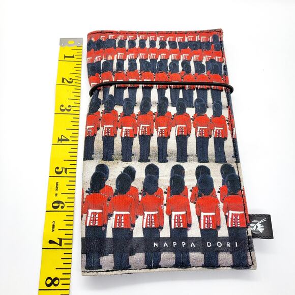 Nappa Dori London British Guard Print Fabric Passport Folding Wallet Case Unisex - Picture 7 of 9